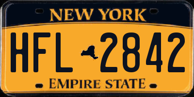 NY license plate HFL2842
