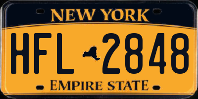 NY license plate HFL2848