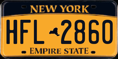 NY license plate HFL2860