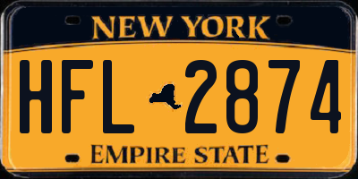 NY license plate HFL2874