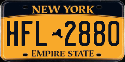 NY license plate HFL2880