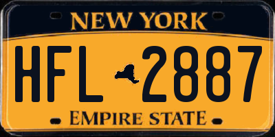 NY license plate HFL2887