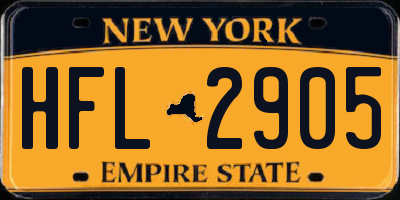 NY license plate HFL2905
