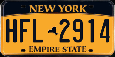 NY license plate HFL2914