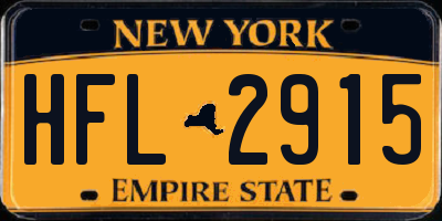 NY license plate HFL2915