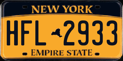 NY license plate HFL2933