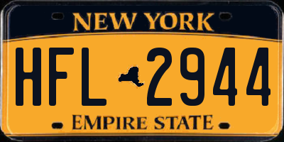 NY license plate HFL2944