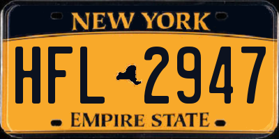 NY license plate HFL2947
