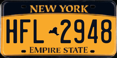 NY license plate HFL2948
