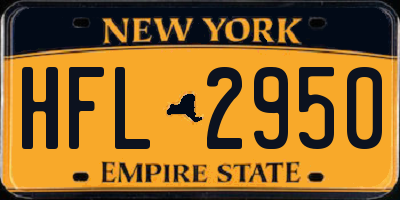 NY license plate HFL2950
