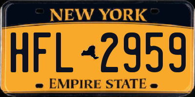 NY license plate HFL2959