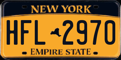 NY license plate HFL2970