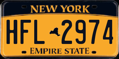 NY license plate HFL2974