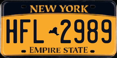 NY license plate HFL2989