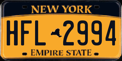 NY license plate HFL2994