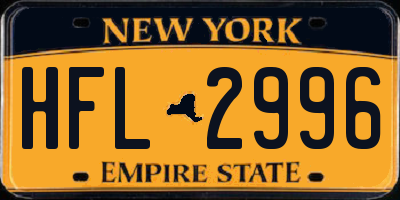 NY license plate HFL2996