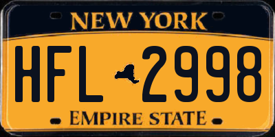 NY license plate HFL2998