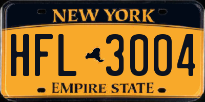 NY license plate HFL3004