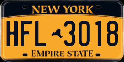 NY license plate HFL3018