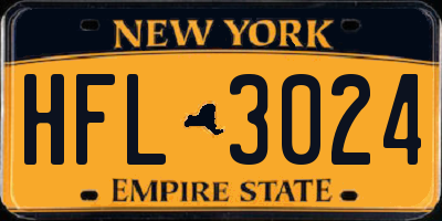 NY license plate HFL3024