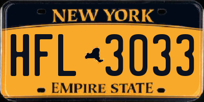 NY license plate HFL3033