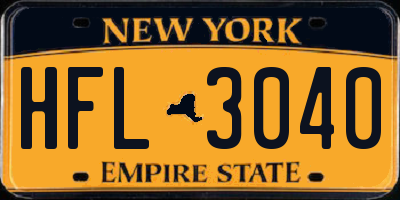 NY license plate HFL3040