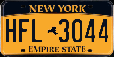 NY license plate HFL3044