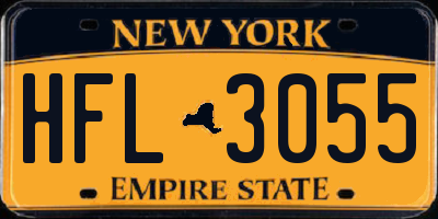 NY license plate HFL3055