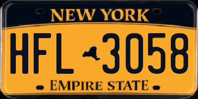 NY license plate HFL3058