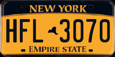 NY license plate HFL3070