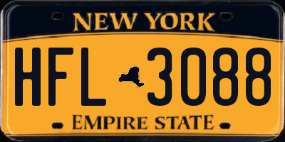NY license plate HFL3088