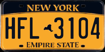 NY license plate HFL3104