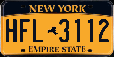 NY license plate HFL3112