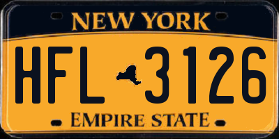 NY license plate HFL3126