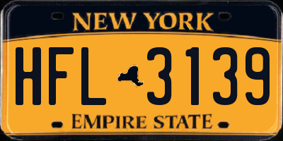 NY license plate HFL3139