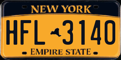 NY license plate HFL3140