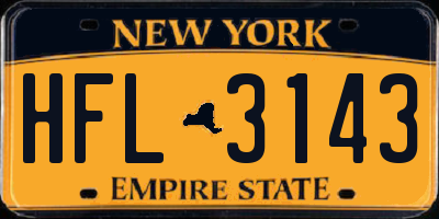 NY license plate HFL3143