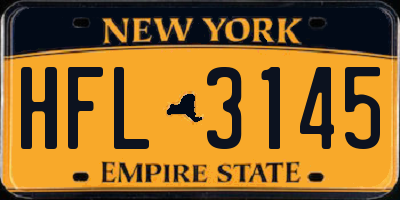 NY license plate HFL3145