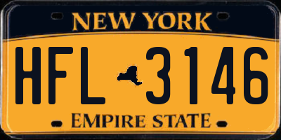 NY license plate HFL3146