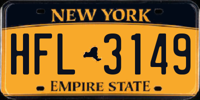 NY license plate HFL3149