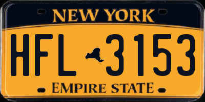 NY license plate HFL3153