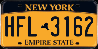 NY license plate HFL3162