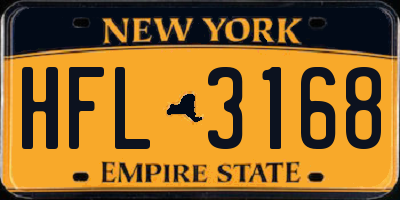 NY license plate HFL3168