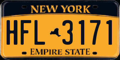 NY license plate HFL3171