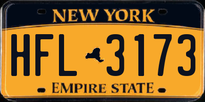 NY license plate HFL3173