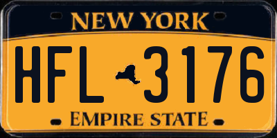 NY license plate HFL3176