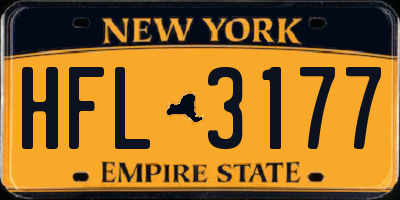 NY license plate HFL3177