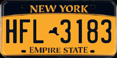 NY license plate HFL3183