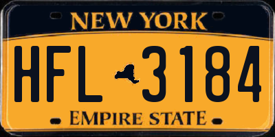 NY license plate HFL3184