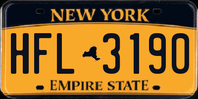 NY license plate HFL3190